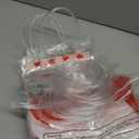 Tinlade 24 Pcs Clear Gift Bag with Handles Bows PVC Plastic Treat Goodie Party Favors Bags for Birthday Holiday Gift, 7.9 x 7.9 x 3.1 Inch(Plaid,Pink and Red)