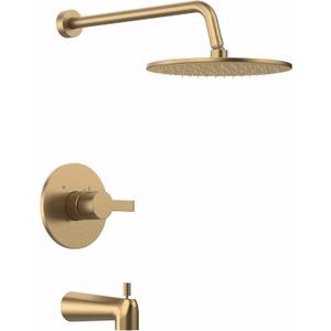 Replacement for Delta 13/14 Series Shower Trim Kit, Compatible with Delta R10000 Tub Shower Faucet Set, Brushed Gold Shower Head and Handle Set,Champagne Bronze (Cartridge and Valve Not Included)