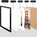 KINLINK A1 Picture Frame, Black Solid Wood Frame with Acrylic Plexiglass for Pictures A2 with Mat or A1 without Mat, Wall Mounting Display Photo Frame 1 Pack