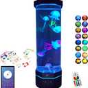 Lightahead LED Sensory Jellyfish Aquarium Lamp with Bluetooth Speaker and Color Changing Light Effects. Majestic and Standing Tall at 16 Inches! Large (16 Inches Tall)