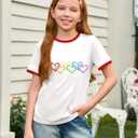 Pride Shirts Kids Rainbow Graphic Shirt Be You Letter Print T-Shirt LGBT Equality Tops Lesbian Casual Red Ringer Tee