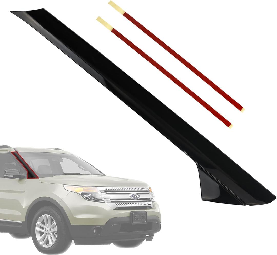 Windshield Outer A-Pillar Trim Molding Kit | Compatible with 2011-2019 Ford Explorer Accessories Front Passenger Side | Replaces 926-451 BB5Z-7803136 BB5Z-7803144 Window A-Pillar Post Trim Cover
