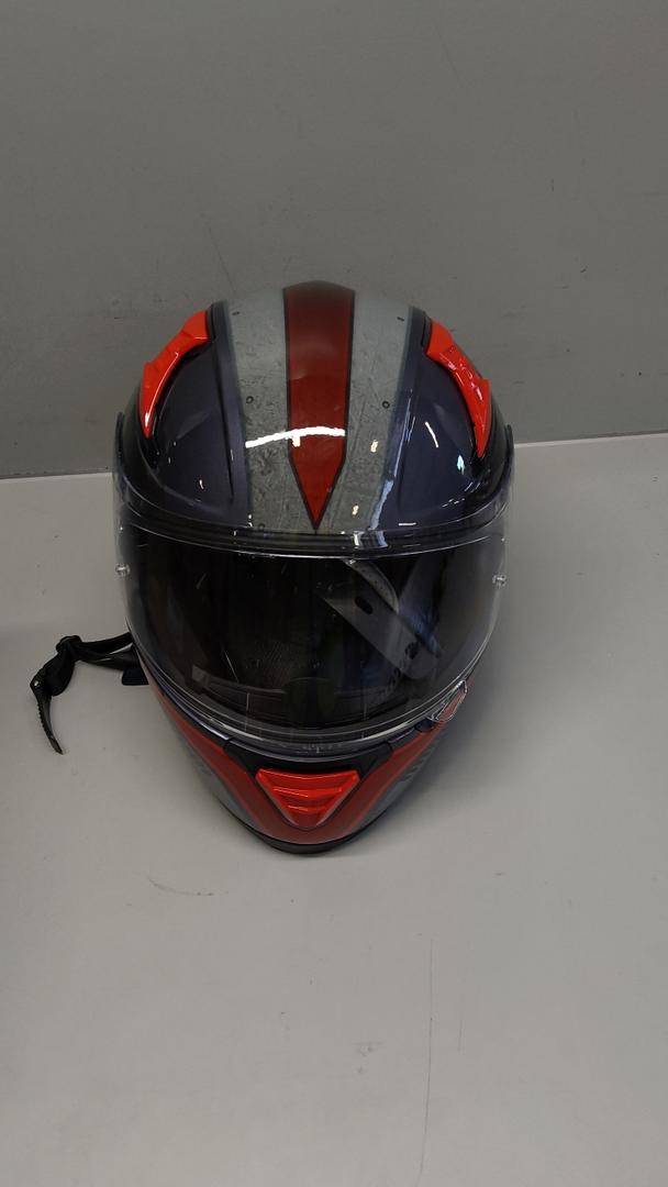HAX Full Face Motorcycle DOT Approved Helmet with Dual Rear Wing and Pinlock Ready - Lightweight and Durable Motorbike Street Bike Helmet for Adults (Impulse Droid Red,L)