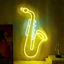 CoolGift Mart Saxophone Neon Sign, Dimmable LED Saxophone Room Decor Light With USB Powered, Decorations for Bedroom Living Room Club Music Studio, Gifts for Saxophone Enthusiasts Music Lovers