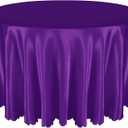 Entisn 1 Pack 90 Inch / 7.5 Ft Round Tablecloth, Purple Satin Table Cloth for 30-72 Inch Table, Overlay Bright Silky Satin Table Cover, Wrinkle Resistant Table Decoration for Wedding Banquet Party