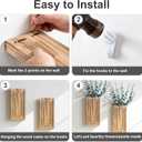 Wooden Wall Planter Vase, 2 Pack White Wood Hanging Vases with Fake Eucalyptus for Indoor Modern Boho Farmhouse Wall Art Decor for Home Indoor Kitchen Modern Farmhouse Bathroom