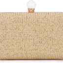 Emprier Straw Clutch Purse for Women Raffia Crossbody Handbags Summer Woven Purses Envelope Handbag (Light Khaki)