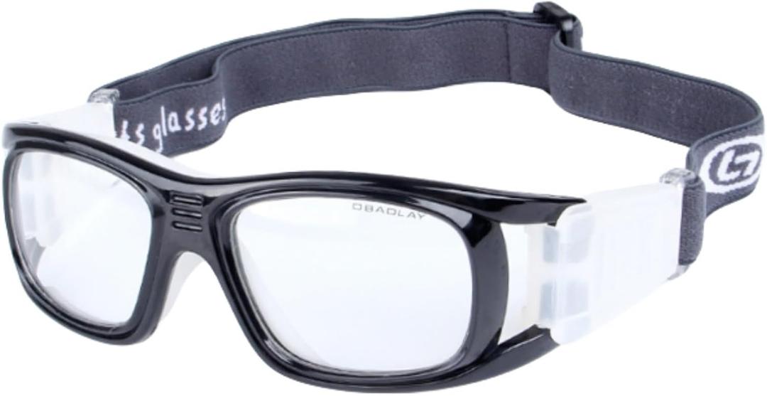 Sports Glasses, Anti-Fog Basketball Football Soccer Racketball Goggles Safety Protective Eyewear for Adults Men Youth (Black)
