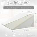 Cotton Wedge Pillow Cover for 24" x 24" x 7.5" Wedge Bed Pillow, Zippered Wedge Pillow Case Protector with Side Pocket, White (Pillow Not Included)