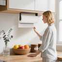 Paper Towel Holder Under Cabinet, Wall Mount, Stainless Steel, Adhesive Paper Towel Rack for Kitchen and Bathroom, Black