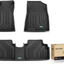 YHTAUTO Floor Mats Compatible with 2025 2024 2023 2022 2021 Hyundai Elantra Not Hybrid, TPE All Weather Waterproof Anti-Slip Odorless Floor Liner, Interior Car Accessories Front & 2nd Row Liner