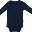 KYTE BABY Soft Bamboo from Rayon Long Sleeve Unisex Bodysuit, 0-24 Months (12-18 Months, Navy)