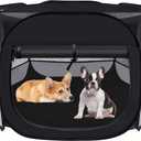 Dog Cat Playpen,Portable Pet Puppy Playpen,Rabbit Puppy Dog Play Pen for Indoors,Dogs Tent for Indoor Cats,Kitten Playpen,Collapsible Small Cats Crate Cage for Small Dogs with Carrying Case(Grey, S) (Black)