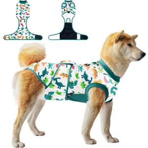 Dog Surgery Recovery Suit,Female Male Dog Onesie for Spay Neuter,Substitute E-Collar & Cone,Anti-Licking Breathable Onesie for Small Medium Large Dogs, Dinosaur L