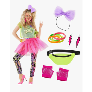 Morph 80s Outfit for Women 80s Costume Decades Day Outfits Womens 80 s Outfit for Party Halloween Disco Costume XXXL