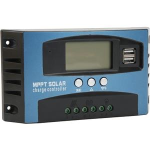 Eujgoov 100A LCD Solar Charge Controller 12V 24V with 2 USB Over Current Protection Regulator Panel Accessories