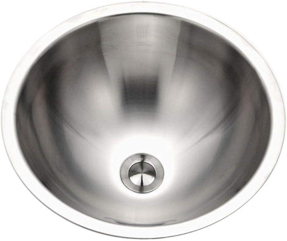Houzer Opus Stainless Steel Bathroom Sink: 16 Inch Undermount Oval Bowl with Overflow Drain Assembly, Durable & Versatile, Essential for Home & Apartment: CRO-1620-1