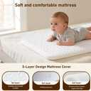 3 in 1 Baby Bassinet Bedside Sleeper,Bedside/Rocking Bassinet for Baby with Waterproof Comfy Mattress and Lockable Wheels,7 Adjustable Height, Easy Folding Portable Crib for Newborn-Khaki