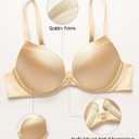 Deyllo Women's Push Up Bra Deep V Underwire Bra Full Coverage Lightly Padded Bras (32C, Nude)