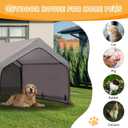 Dog Shade Shelter Outdoor Tent for Large Medium Dogs, Outside Doghouse Sun Rain Canopy Dog House with Waterproof Roof Ground Nails for Cats Pigs Livestock 4'x4'x3.3'