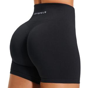 JOYSPELS Gym Shorts Women Workout Biker Shorts Scrunch Butt No Front Seam Running Athletic Yoga (X-Small, Pirate Black)