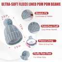 12 Pcs Womens Winter Set Beanie Hat Neck Warmer Touchscreen Gloves Earmuffs, Warm & Comfort Cold Weather Gifts for Women (Black,white,gray)