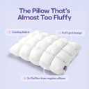 Mellow Puff Pillow Cooling Ice Silk Bed Pillow, Back & Stomach Sleepers | Fluffy Goose Down Alternative Fill, Hypoallergenic & Machine Washable Pillow for Side, Baby Blue, Lightweight Summer Quilt