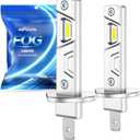 Marsauto H1 Fog Light Bulb, 800% Brightness H1 Fog Lights, 6500K White No Adapter Required, Upgraded 1:1 Mini Size Led Chips Fog Bulb for Car, Truck, SUV, Pack of 2