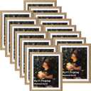 Lyeasw 8x10 Picture Frame 15 Pack, Display Pictures 8x10 with Mat or 9x11 without Mat, Natural Wood Color Bulk Photo Frames for Wall or Tabletop