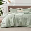 Bedsure Queen Comforter Set - Celadon Green Soft Bedding for All Seasons, Cationic Dyed Bed Set, 3 Pieces, 1 Queen Size Comforter (90"x90") and 2 Pillow Shams (20"x26"+2")