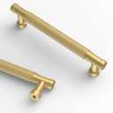 Asidrama 10 Pack 5 Inch(128mm) Brushed Gold Cabinet Pulls Knurled Kitchen Cabinet Handles, Cabinet Pulls Kitchen Cabinet Hardware for Cupboard Drawer Pulls (5" Hole Center)