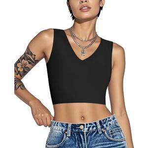 Rolewpy Chest Binder for Transgender FTM Women Binder Bra Tomboy Breast Binder Tank Top (Medium, Black)