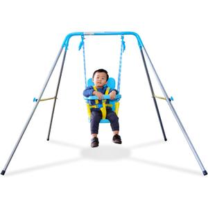Sportspower FNS-004 My 1st Toddler Swing - Heavy-Duty Baby Indoor/Outdoor Swing Set with Safety Harness, Puppy Version, 58" L x 58" W x 47" H
