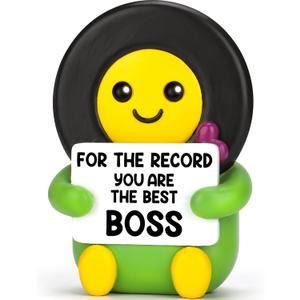Best Boss Gifts for Women Men Female Male Music Lover DJ For the Record You Are The Best Birthday Basket Gifts for Boss Lady Leader Manger Supervisor Thank You Christmas Leaving Office Desk Decor