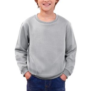 Boys Fall Casual Geometric Texture Sweatshirts Sports Crew Neck Pullover 5-14 Years (M)
