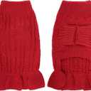 choyaxo Small Dog Sweater Pet Christmas Sweater Dress for Dogs Cat Pet for Winter Christmas Holiday Breathable Ruffle Hem Design (Red, Large)