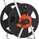 Water Hose Reel Cart, Holds 60-80 Ft of 5/8 Inch Hose, Orange Wall Mounted Garden Hose Cart, Portable Hose Reel for Convenient Storage and Watering