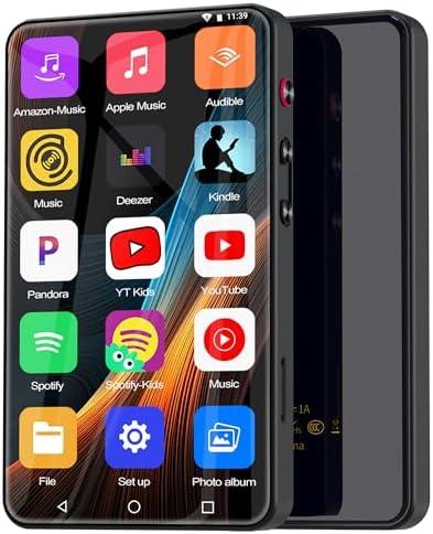 Senpeng 144GB MP3 Player with Bluetooth and WiFi, Parental Control 4" Full Touch Screen Music Player with Spotify,Amazon Music,YouTube,Android Mainstrem Media MP4 Music Player for Kids up to 1TB,Black