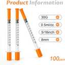 0.5ml 30G 5/16"(8mm), Pack of 100