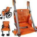 Upgrade Wheelchair Transfer Sling Seat Cushion Lift Stair Slide Board Emergency Evacuation Elevator Slide Pad Three Layer Design Durable Lifting Sling for Elderly Bariatric Handicap Orange, Standard