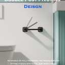Matte Black Toilet Paper Holder Bathroom Double Post Pivoting Tissue Roll Holder Stainless Steel and Zinc Alloy Wall Mount