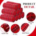 Buryeah 15 Pcs Winter Buffalo Plaid Throw Blankets Bulk 60 x 50 Inch Tartan Plaid Checkered Warm Throw Blankets Decor for Christmas Winter Couch Sofa Chair Bed Office Home(Style C,Red and Blue)