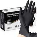 Schneider Nitrile Exam Gloves, Black Latex Free Powder Free Disposable Gloves for Medical, Cooking, Cleaning, and Food Prep
