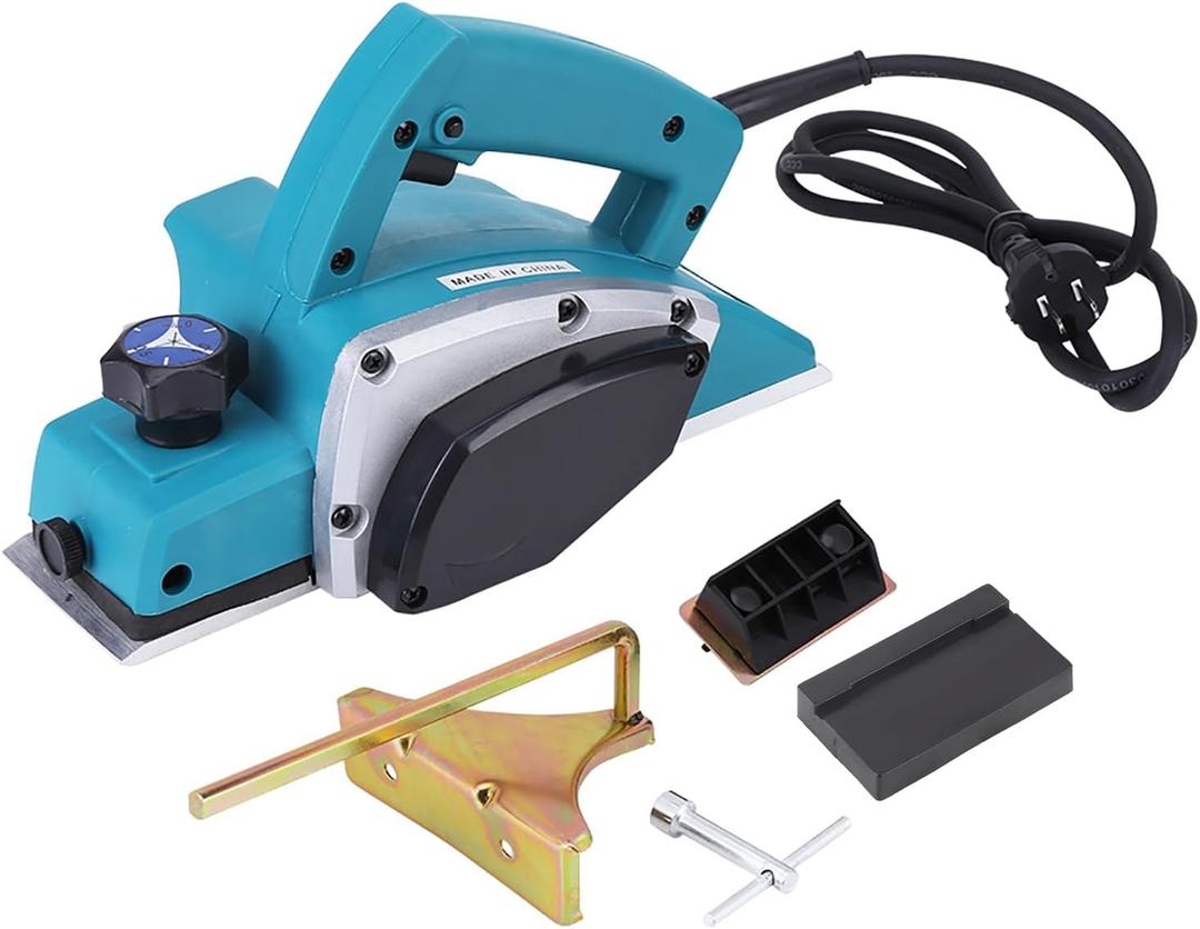 Electric Handheld Planer,16000RPM 110V Portable Handheld Wood Planer Woodworking Power Tool for Home Furniture, Planing Depth 1mm
