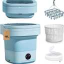 Portable Washing Machine 16L Foldable Mini Washer with Drying Rack,Spin Basket,Top Fill Port,Water Inlet Hose&Drainage PipeCompact Collapsible Laundry Set for Small Clothes,Apartments,Dorms,Travel&RV