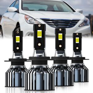 Fit For HYUNDAI SONATA 2011-2014 Light Bulbs, H7 High Beam + H7 Low Beam, 4-Pack