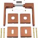 Gedotec Door Handle Room Door Handle Set Aluminium 1 Set Door Handle Square Door Handle Set Room Door BB Deadlock Push 1317 Antique Bronze Copper Matt Door Fittings Vintage for Interior Doors