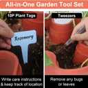 DUNCHATY Stackable Planter, Vertical Strawberry Planter with Garen Tool Set, Self Watering Garden Planter Indoor/Outdoor 5 Tier Herb Planter Pots for Growing Vegetables and Succulents, Clay Red