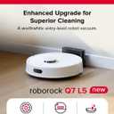 roborock Q7 L5 Robot Vacuum and Mop Combo, 8,000Pa Suction, Upgraded from Q5 Pro, Dual Anti-Tangle System, LiDAR Navigation, No-Go Zones, Self-Charging Robotic Vacuum Cleaner, White