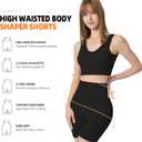 Corlap Shapewear for Women Tummy Control, High Waisted Body Shaper Shorts Under Dress Lifting Thigh Slimmer Shapewear (Black, S)